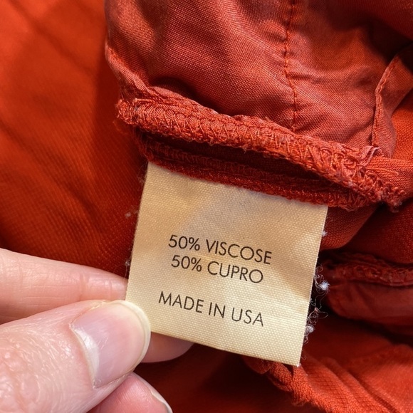 Apiece Apart Orange Red Paper Bag Style Pants sz 0 - Picture 8 of 10